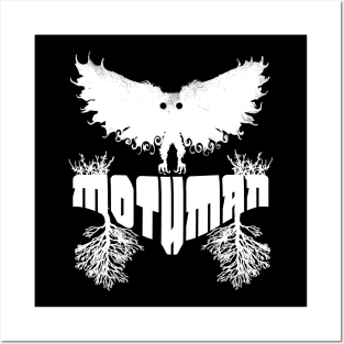 Mothman West Virginia Wing Humanoid Moth Retro Vintage All White Posters and Art